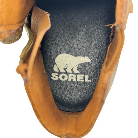 Sorel Joan Of Arctic Waterproof Wedge III Boot SZ 7 Womens Brown Leather Lug Zip - Picture 10 of 11